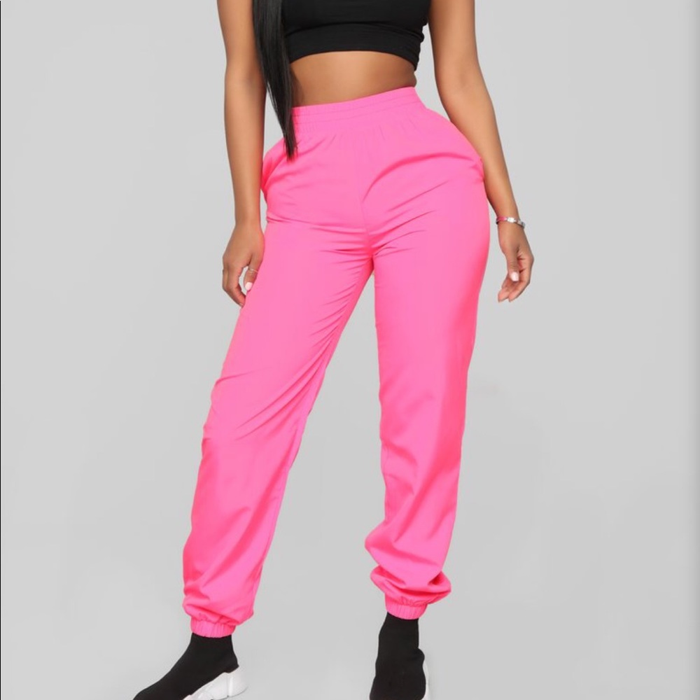 Neon Pink Fashion Nova Joggers